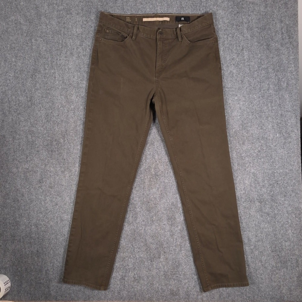 Banana Republic Slim Twill Traveler Pants Mens 34x31* Dark Olive Stretch